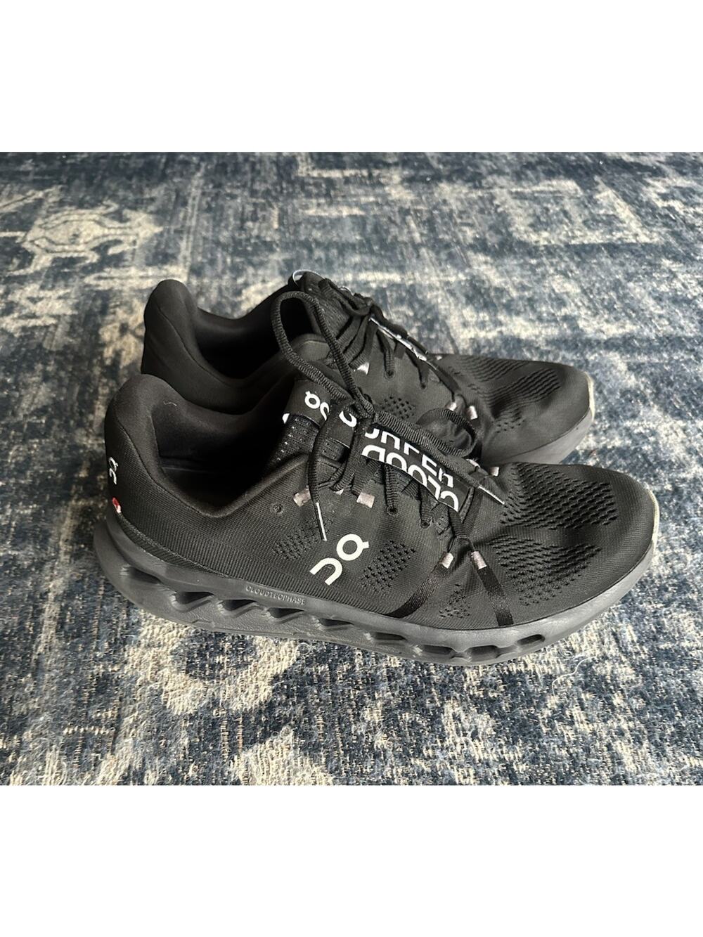 On Cloudsurfer Mens Size 13 Running Shoes All Black CloudTec Phase 3MD10420485
